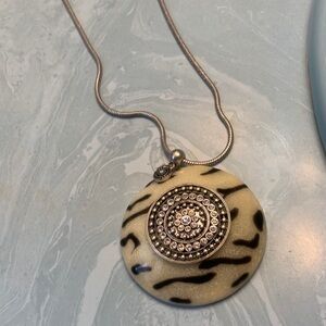 Chico's Black and Silver Pendant Necklace